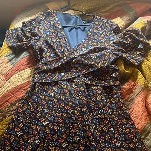 Navy blue floral Madewell dress
